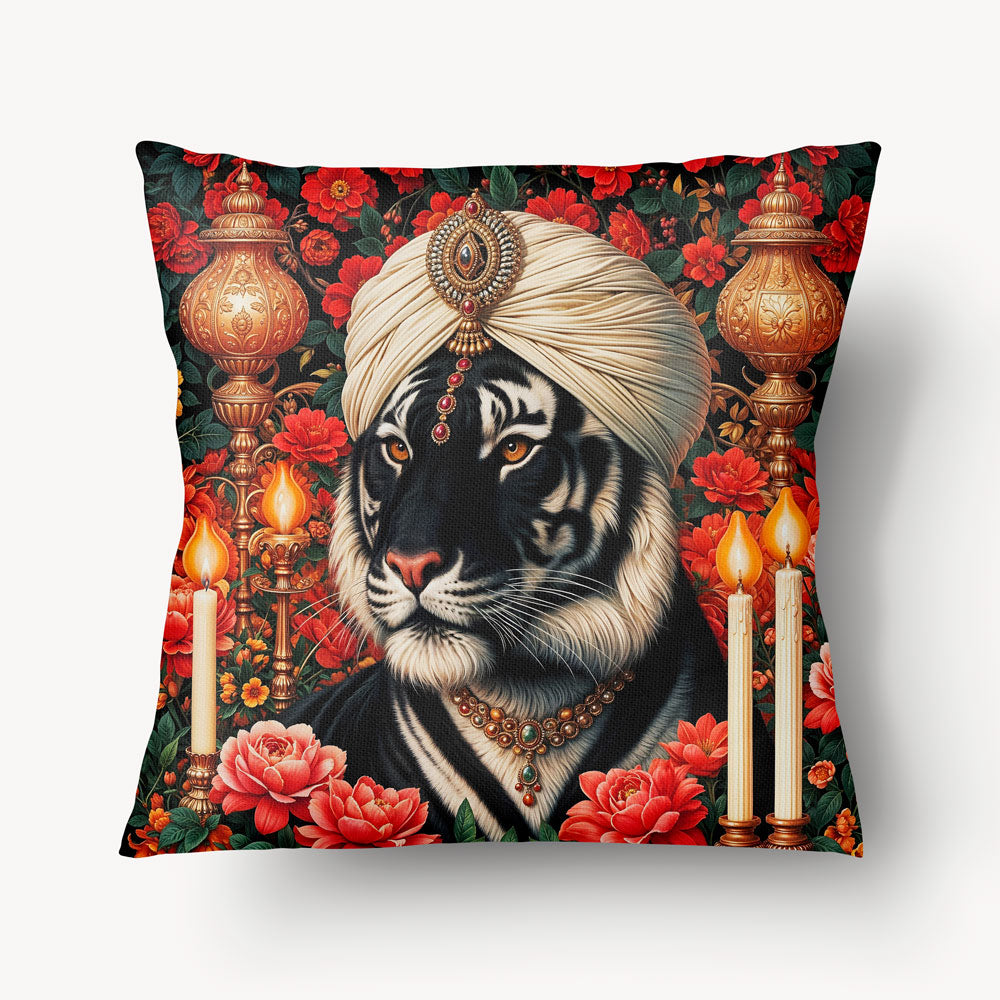 Housse de Coussin INDE - Solo Tigre Royal Rouge