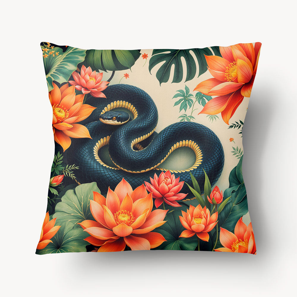 Housse de Coussin INDE - Duo Serpent Lotus