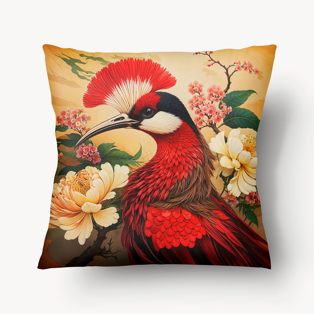 Housse de Coussin OISEAUX - Duo Panache Rouge