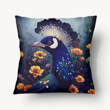 Housse de Coussin OISEAUX - Solo Panache Bleu - 45 et 55cm