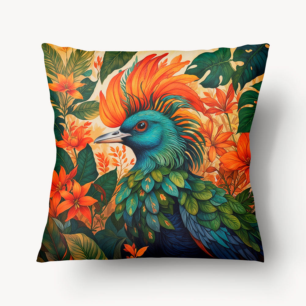 Housse de Coussin OISEAUX - Solo Panache Orange