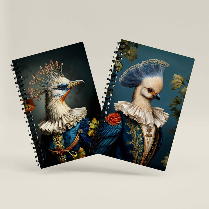 Carnets format a5 couvertures illustrée oiseaux baroque vintage mzelle design