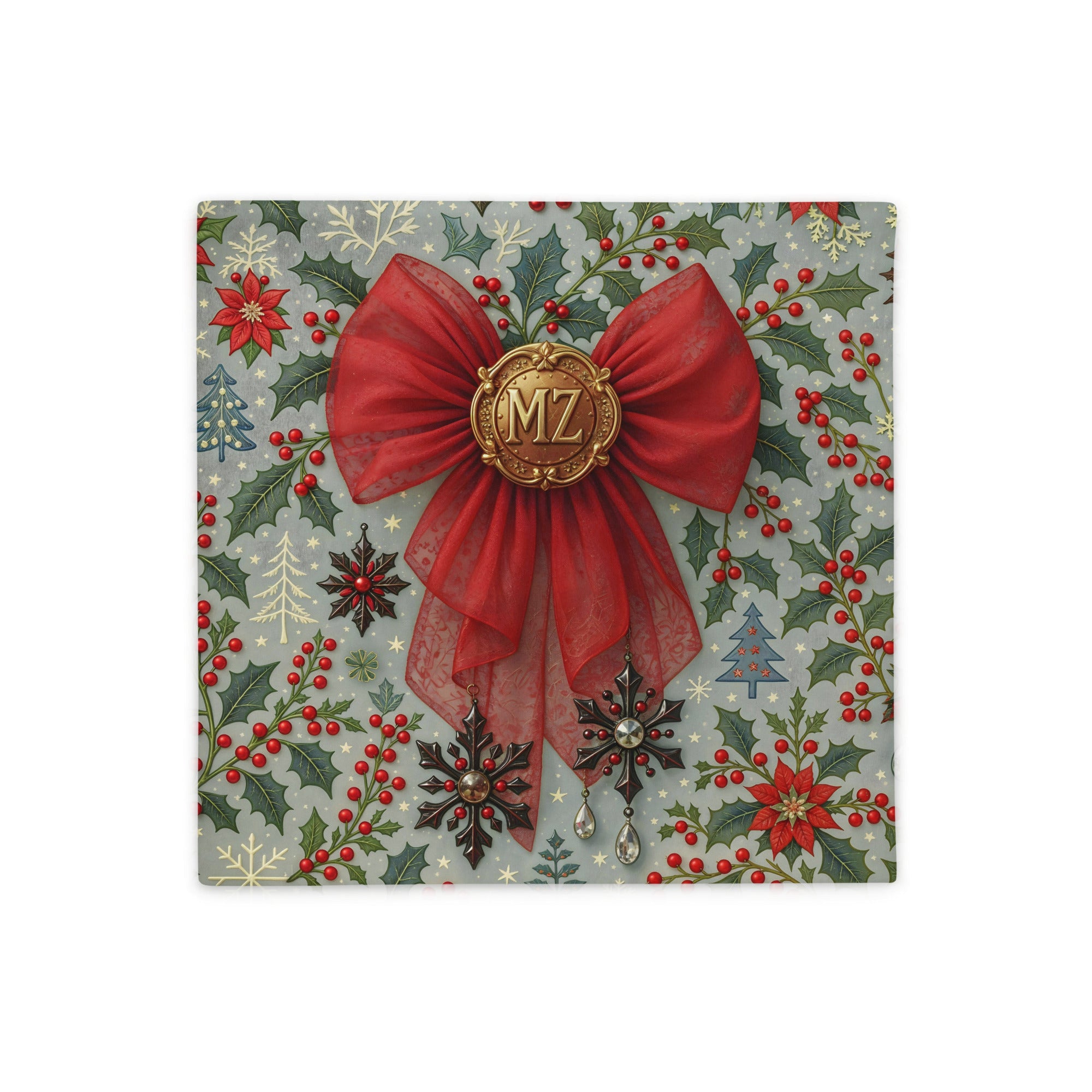 Housse de Coussin décoratif de Noël Mzelle Design, imprimé Noël raffiné, charme nordique et esprit festif 