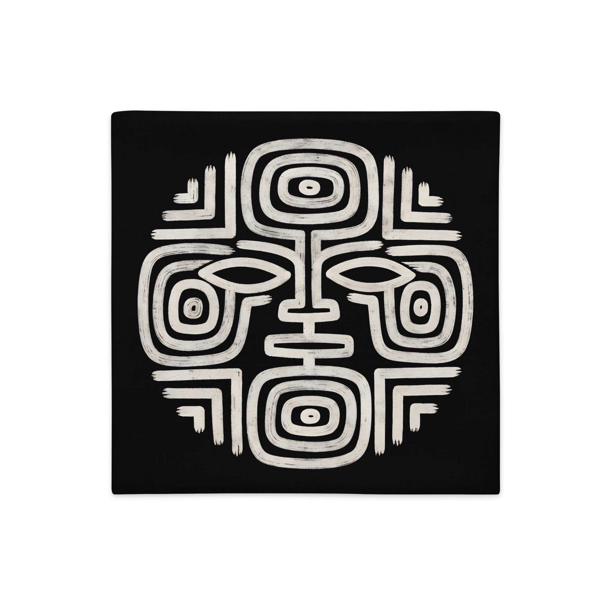 Housse Décoration noir et écru, Motif Précolombien  Symbole Maya MZelle Design