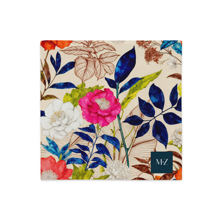Housse de Coussin mzelle design, style aquarelle, fleurs acidulées décoration regencycore.