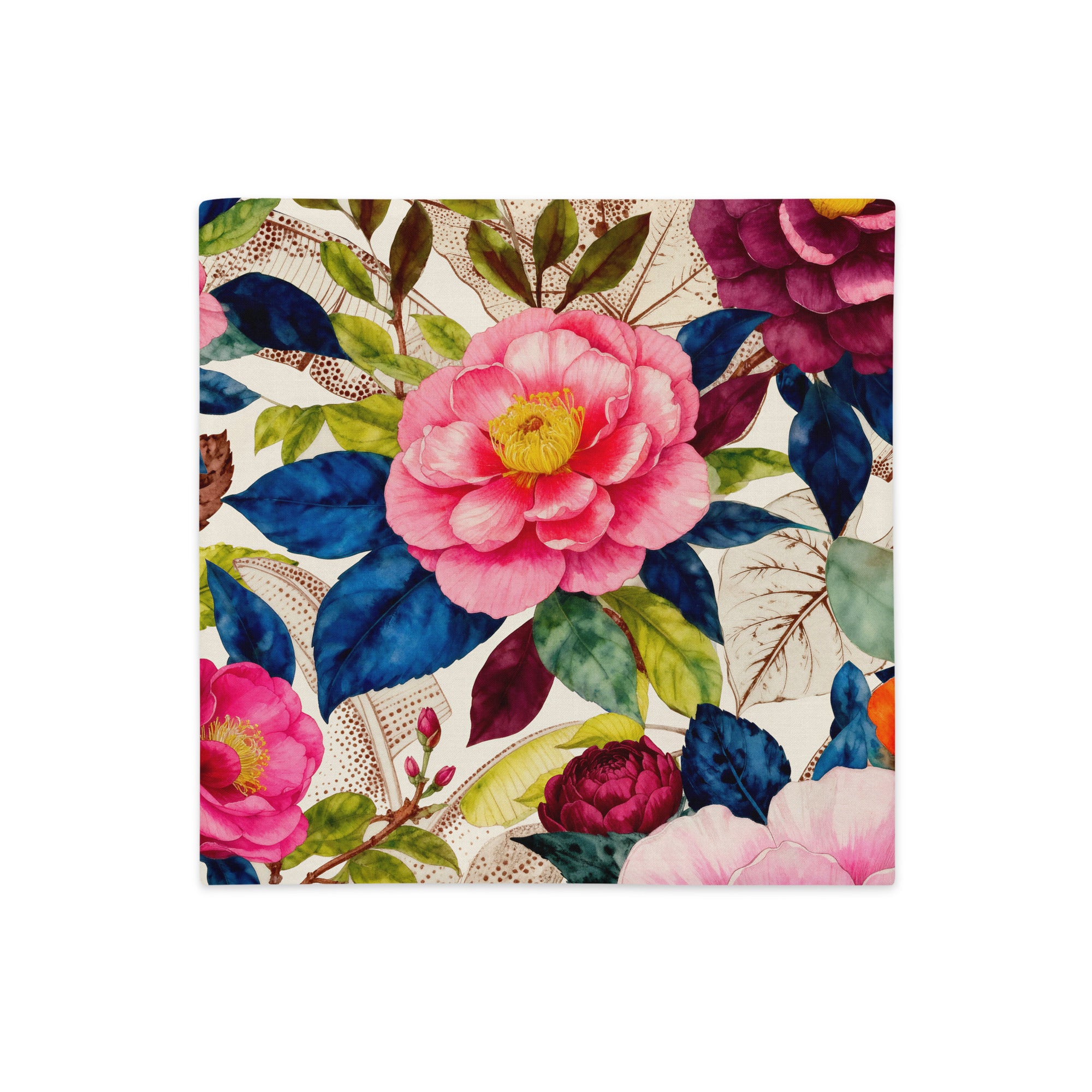 Housse de Coussin mzelle design, style aquarelle, fleurs acidulées décoration regencycore.
