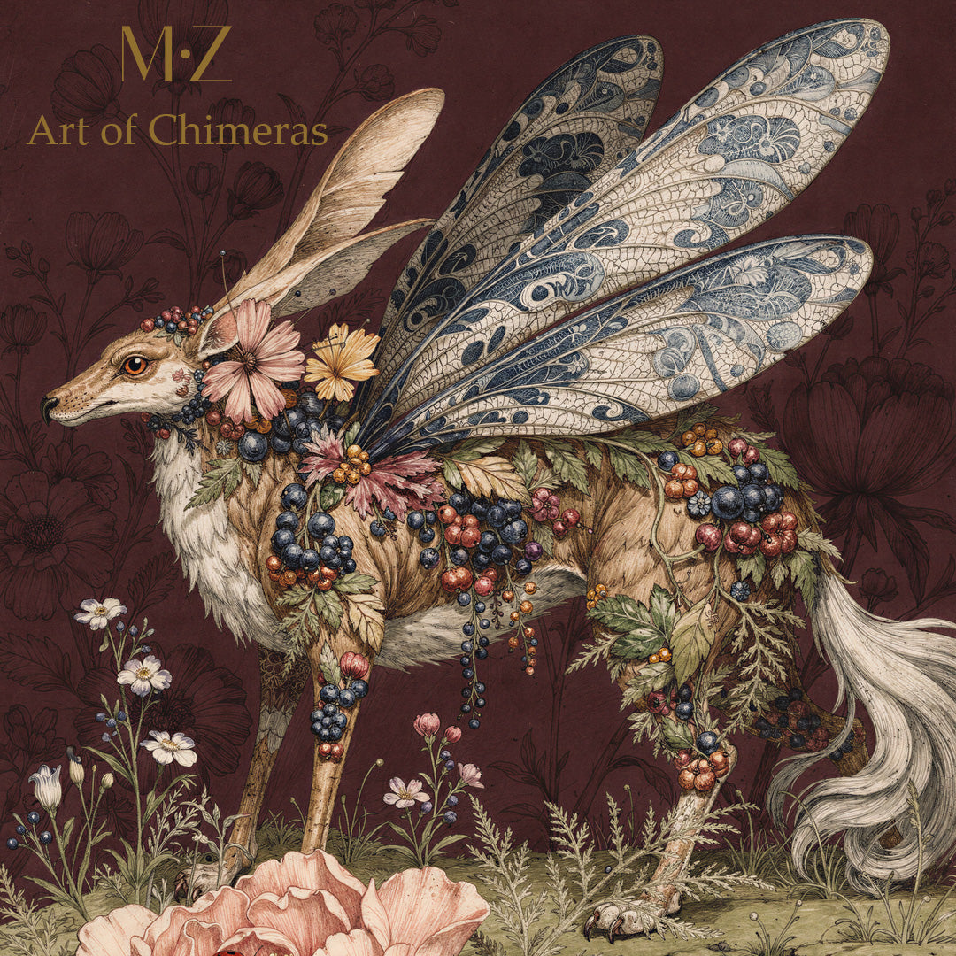 carte cadeau boutique Mzelle design de 95 euros, motif illustré représentant un animal chimérique