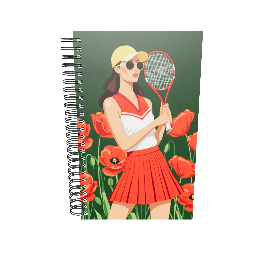 Carnet à spirale A5 - Sports Club Tennis Vert et Rouge - Solo