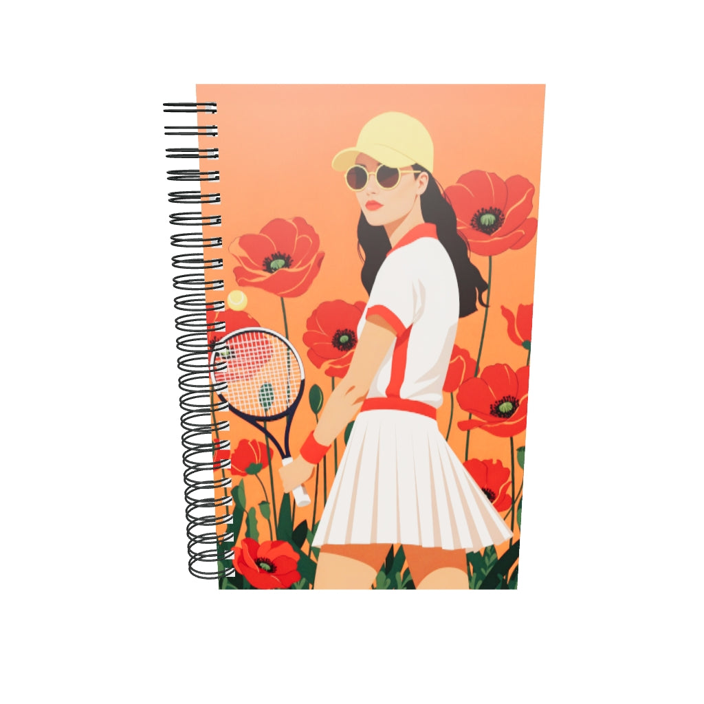 Carnet à spirale A5 - Sports Club Tennis et coquelicots - Solo