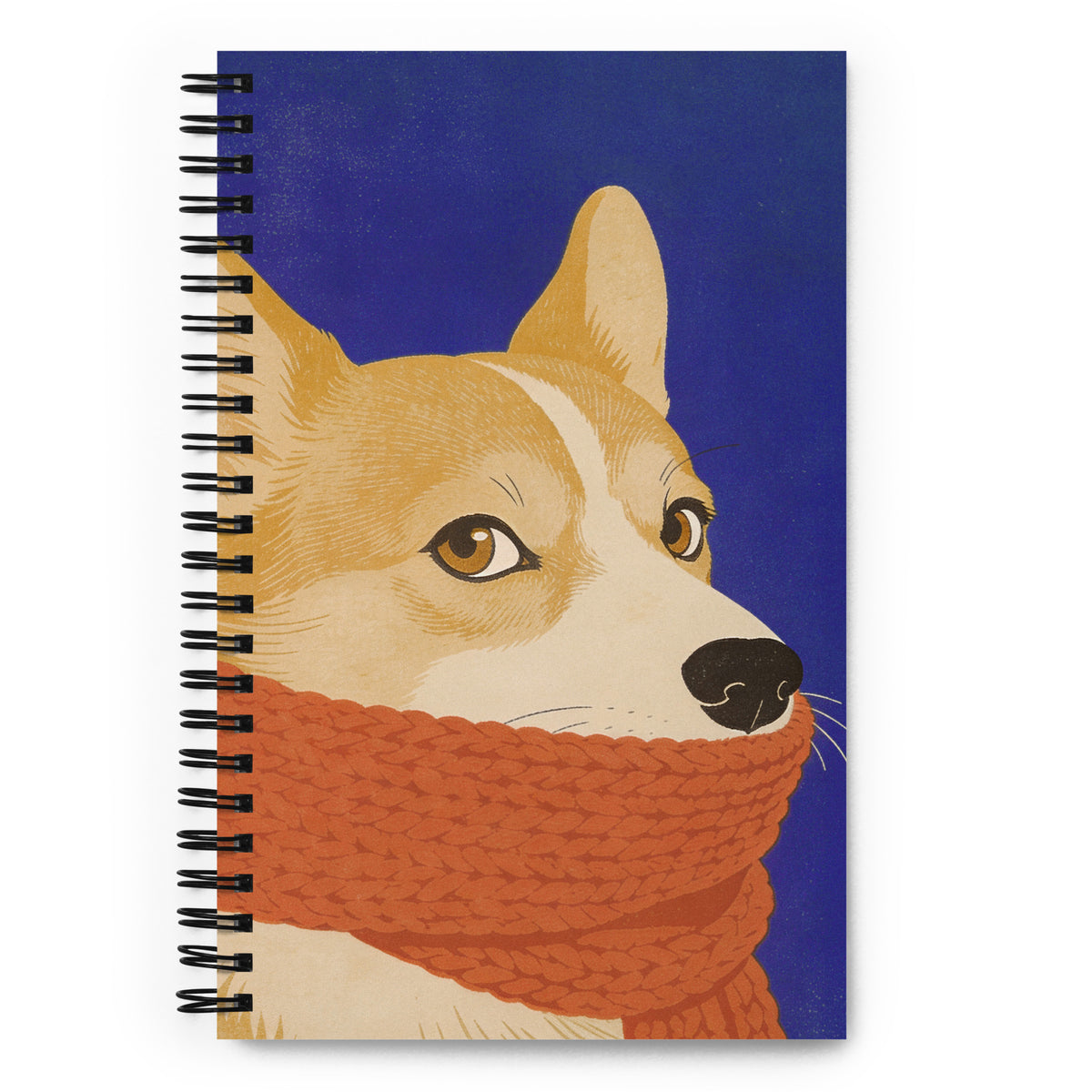 Carnet A5, 140 pages pointillées, Couverture illustrée motif corgi Mzelle design.