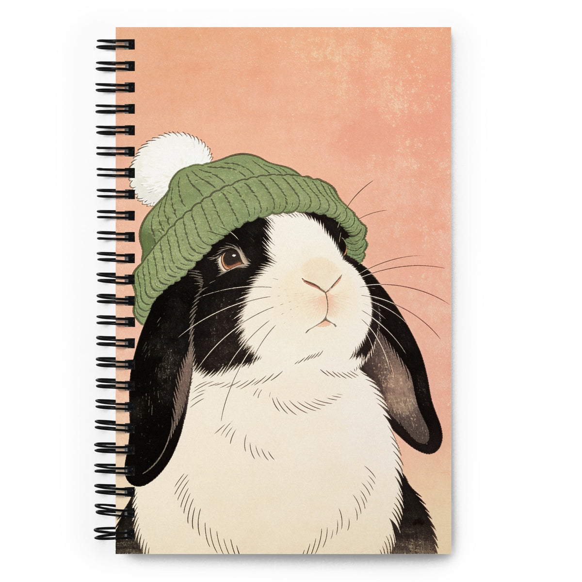 Carnet A5 mzelle design, 140 pages pointillées, Couverture motif Lapin bicolore