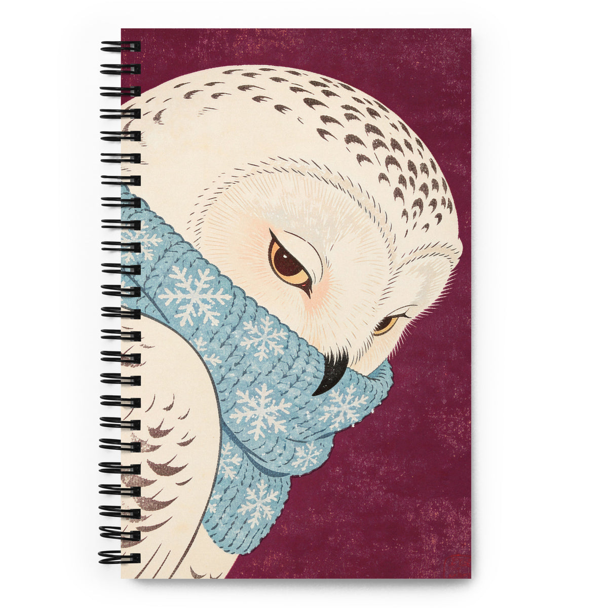 Mzelle design Carnet A5, 140 pages pointillées, Couverture illustrée motif Chouette harfang des neiges. 