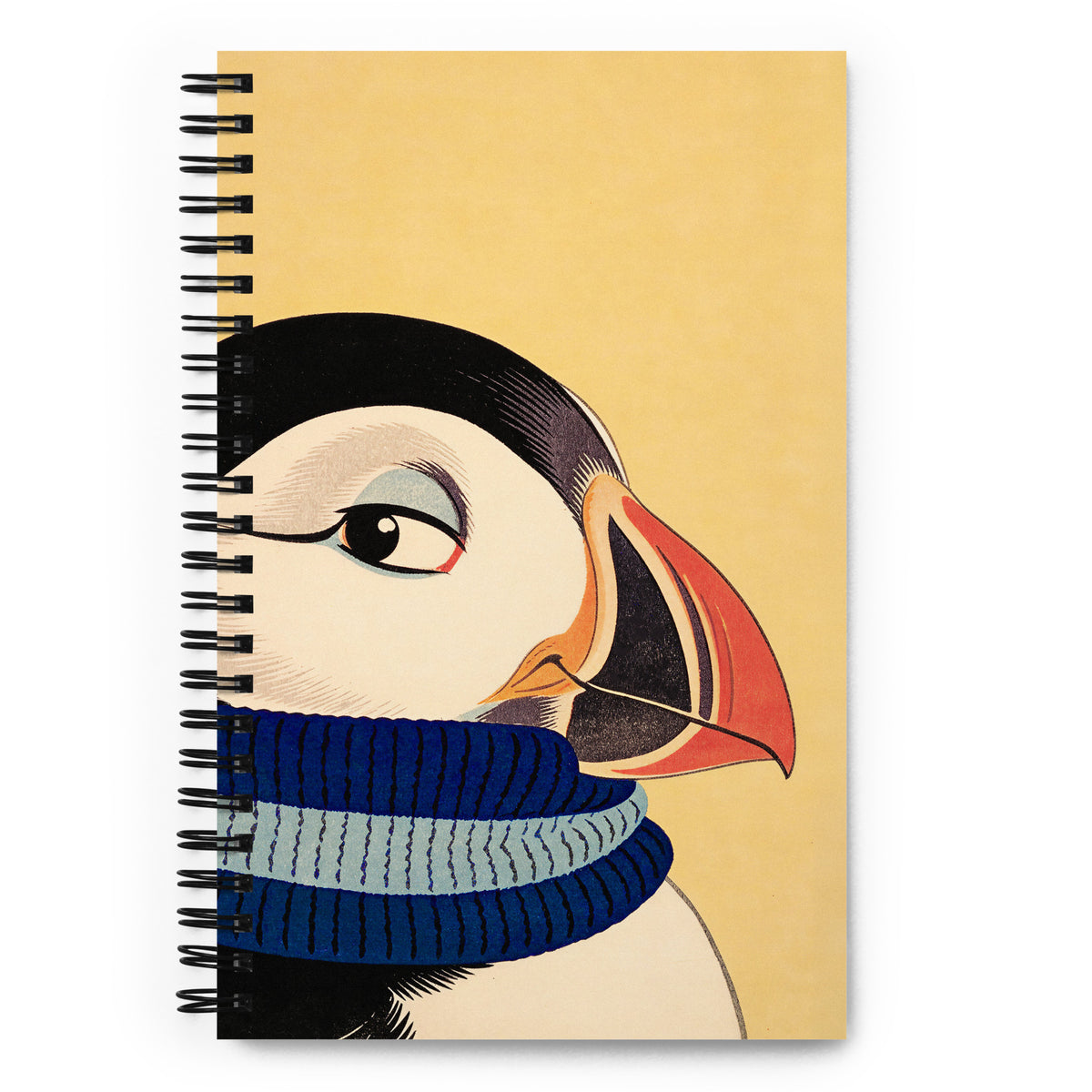 Carnet A5 Mzelle Design, 140 pages pointillées, Couverture motif Macareux Moine stylisé, spiral s métaliques.