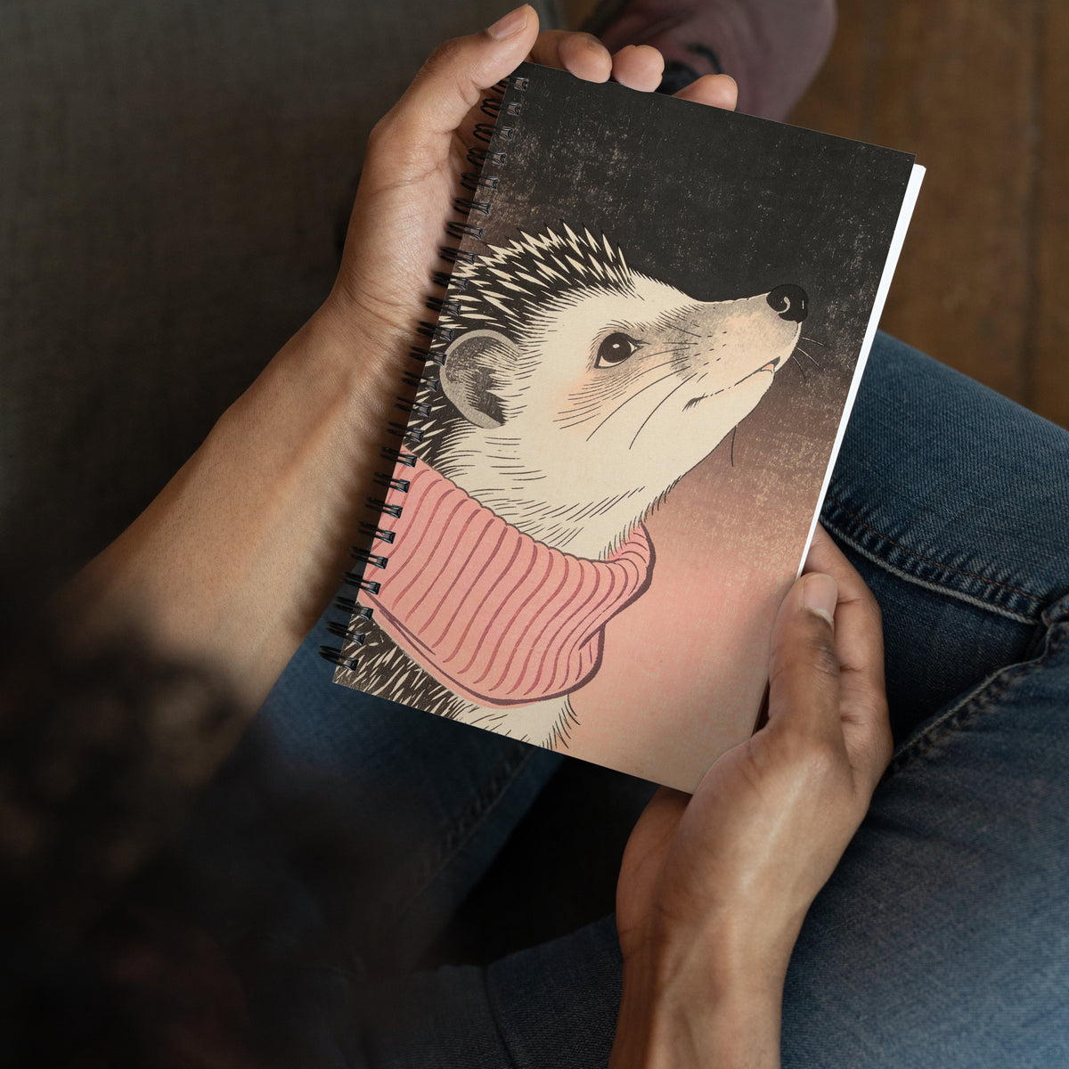 Carnet A5 Mzlle Design, 140 pages pointillées, Couverture illustrée motif Hérissons.