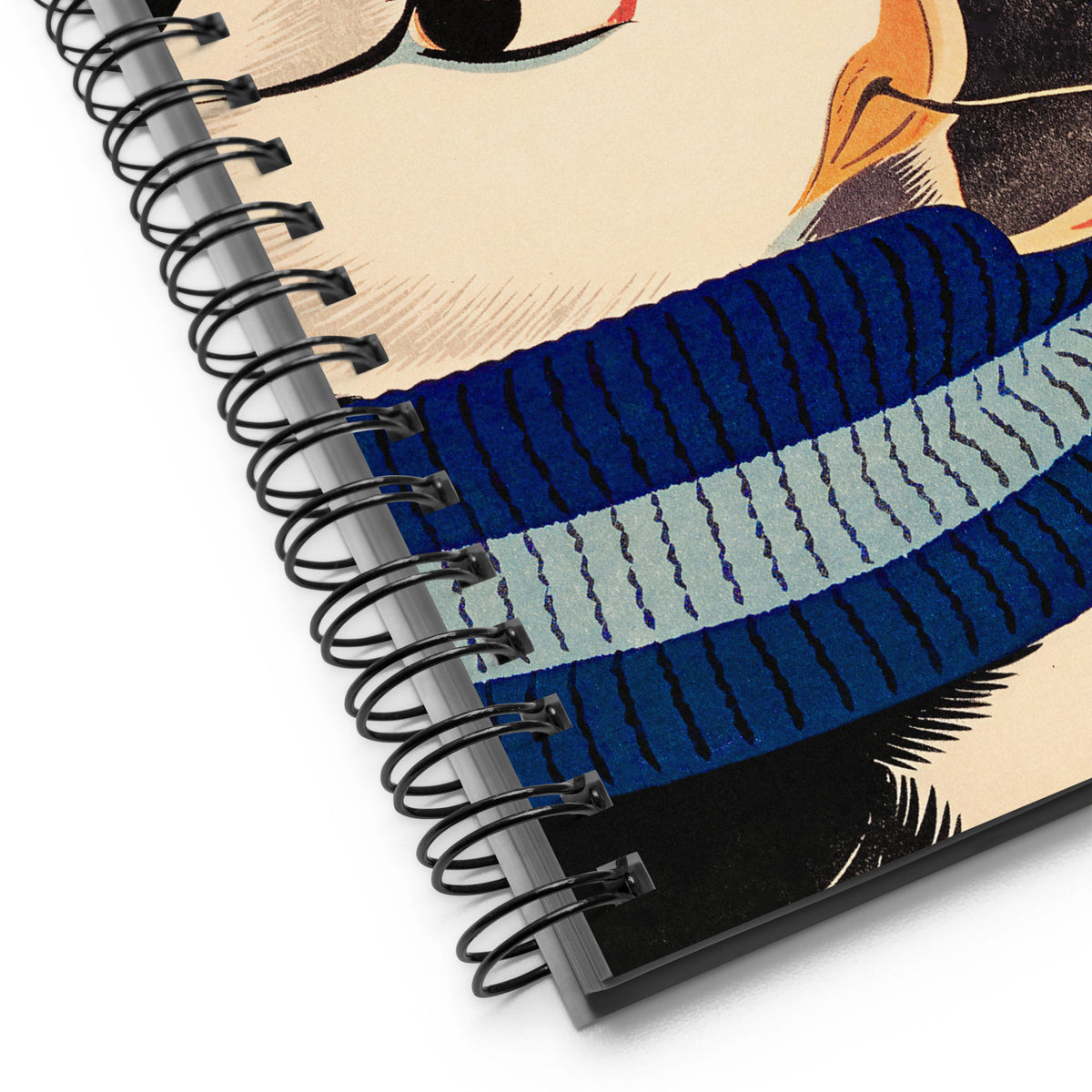 Carnet A5 Mzelle Design, 140 pages pointillées, Couverture motif Macareux Moine stylisé, spiral s métaliques.