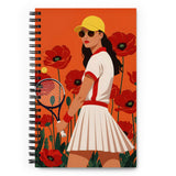 A5 Spiral Notebook - Sports Club Tennis and Poppies - Solo