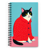 A5 Spiral Notebook - Crunchy Truffle Tsuki Neko Cats - Blue and Pink 140 pages